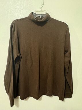 Woman’s Lands End Brown Mock Neck Sweater